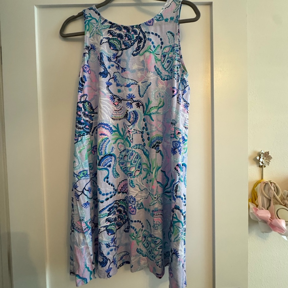Lilly Pulitzer Lavender and Aqua Floral Tank Top